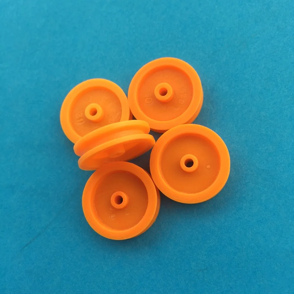 10pcs J347Y 2*17mm Yellow Plastic Model Belt Pulley DIY Micro Motor Transmission Parts Gear Box Mating Parts