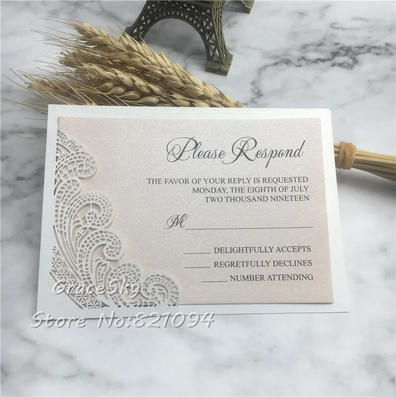 50pcs RSVP Wedding Card Personalized Text Cards Greeting Invitation Cards Message Gift Cards Postcards Birthday Party Supplies