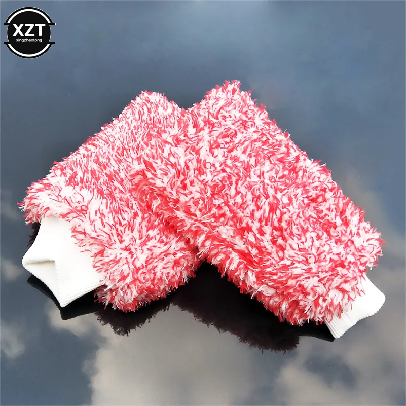 

Car Cleaning Soft Absorbancy Glove High Density Ultra Soft Easy To Dry Auto Detailing Microfiber Madness Wash Mitt Cloth