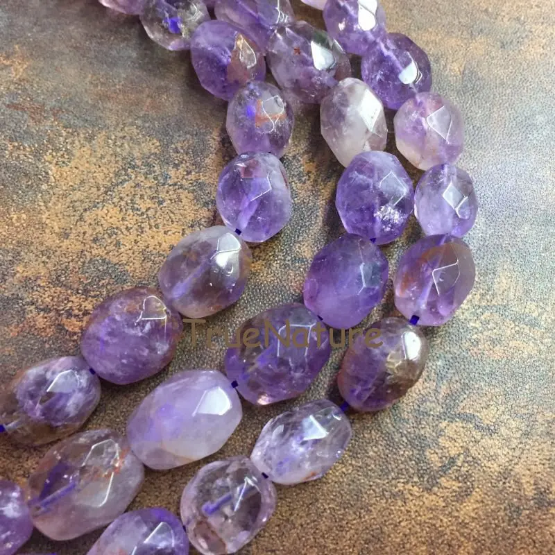 Natural Amethysts Stone Oval Purple Amethysts Beads Faceted Amethysts Large Nugget Beads Jewelry approx 13*18 mm BE6510