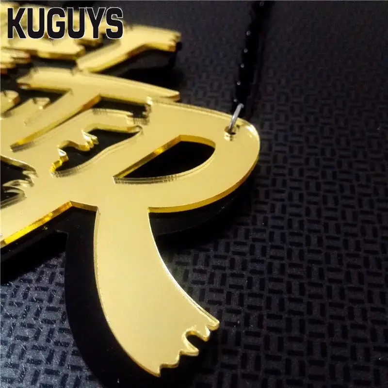KUGUYS Games Pendant Necklace for Women Men Cartoon Fashion Jewelry Gold Color Mirror Letters Big Chain Accessories
