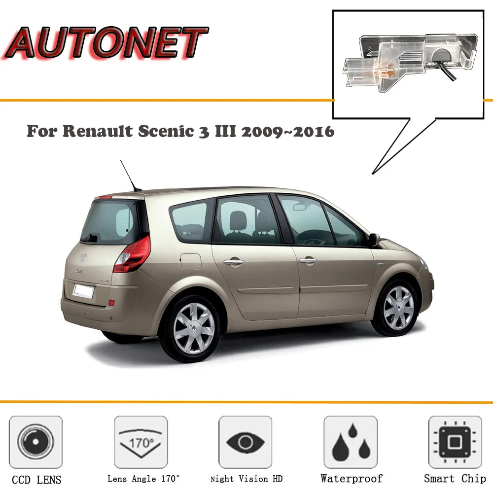 AUTONET HD Night Vision Backup Rear View camera For Renault scenic 2 II Renault Grand scenic 2003~2009/CCD/license plate camera