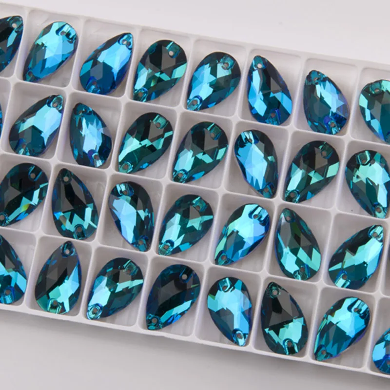 YANRUO-diamantes de imitación de circonita azul para costura, pedrería de cristal de estrás de cristal para manualidades, gemas planas, costura, ropa, manualidades, 3230