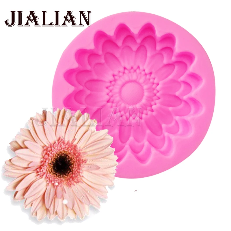 

New 3D chrysanthemums Soap mold Flowers silicone moulds candle molds Sunflower cake decoration tools wholesale T0959