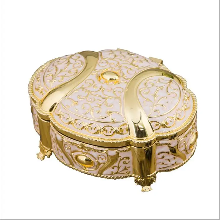 2 Sizes Wedding Gift Box Metal Jewelry Case Zinc-alloy metal Trinket boxes Flower Carved Fancy Package Birthday Gift  Z070