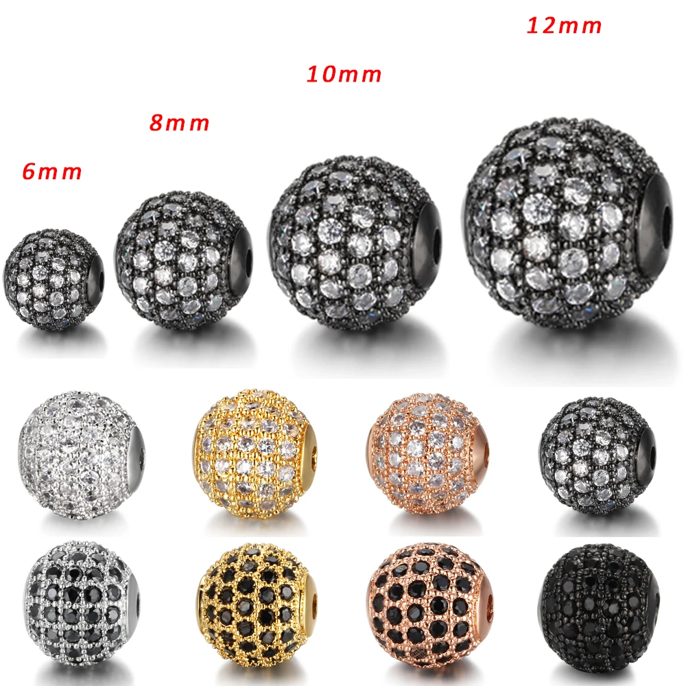 hot sale round skull leopard head micro pave cz brass zirconia beads for diy making bracelet jewelry accessories beads wholesale