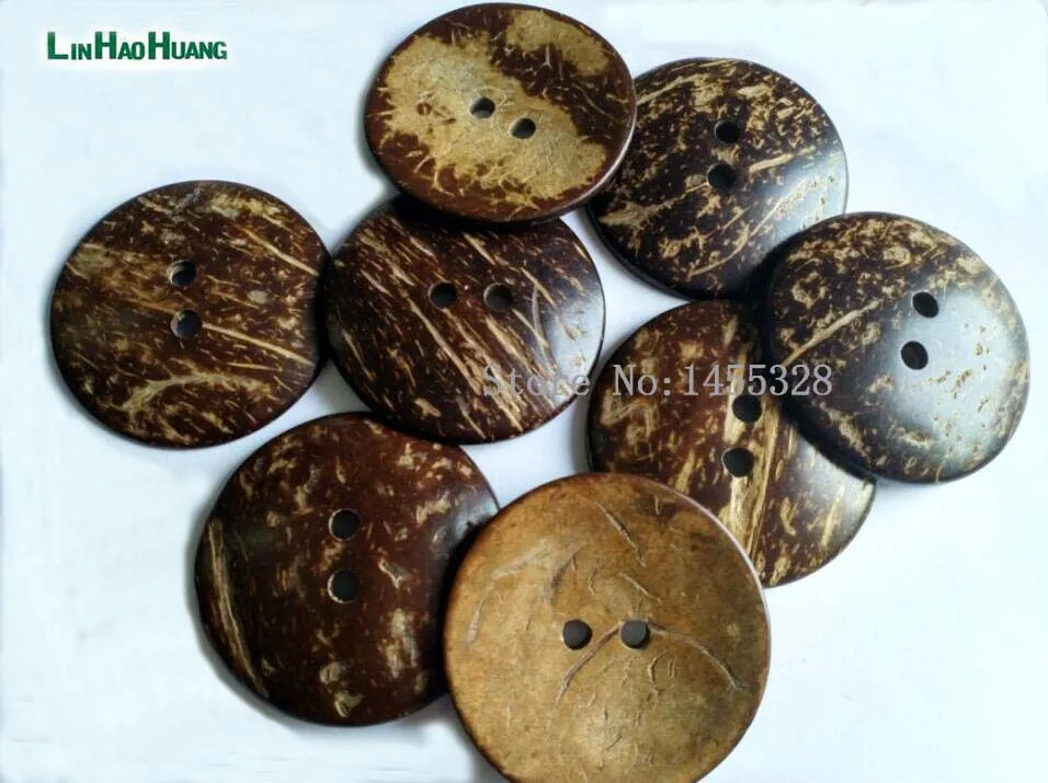 20pcs big large 50mm 2inch 2 hole natural coconut buttons sewing buttons