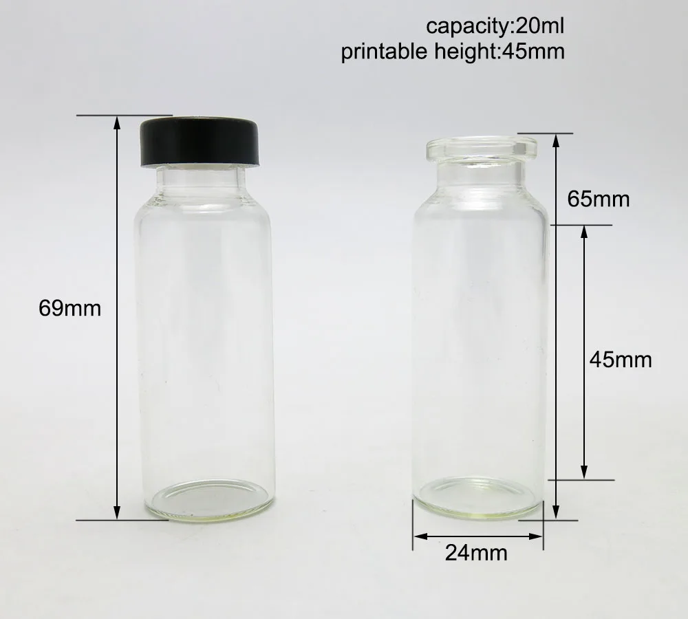 50 x 20ML Clear Glass Vials with Aluminum Flip Cap 20CC Transparent Glass Skin Care Cosmetic Container