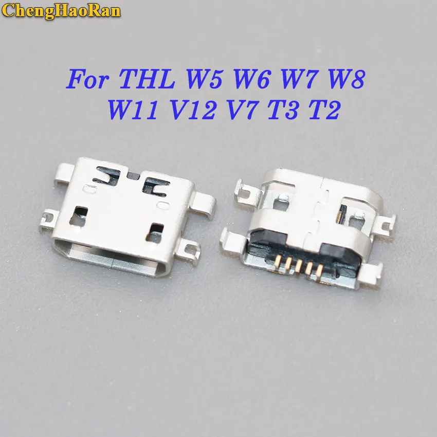 ChengHaoRan 1 pcs for THL W5 W6 W7 W8 W11 V12 V7 T3 T2 micro usb jack connector charging port dock repair parts