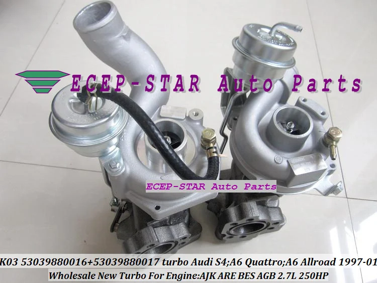 K03  53039880016 53039880017 53039700016 53039700017 Turbocharger For AUDI S4 A6 Allroad;A6 Qua-ttro 2.7L AJK ARE BES AGB 250HP