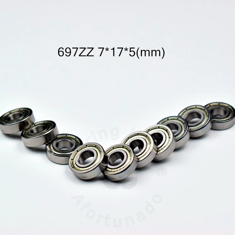 Bearing 10Pieces 697ZZ 7*17*5(mm) chrome steel Metal Sealed High speed Mechanical equipment parts