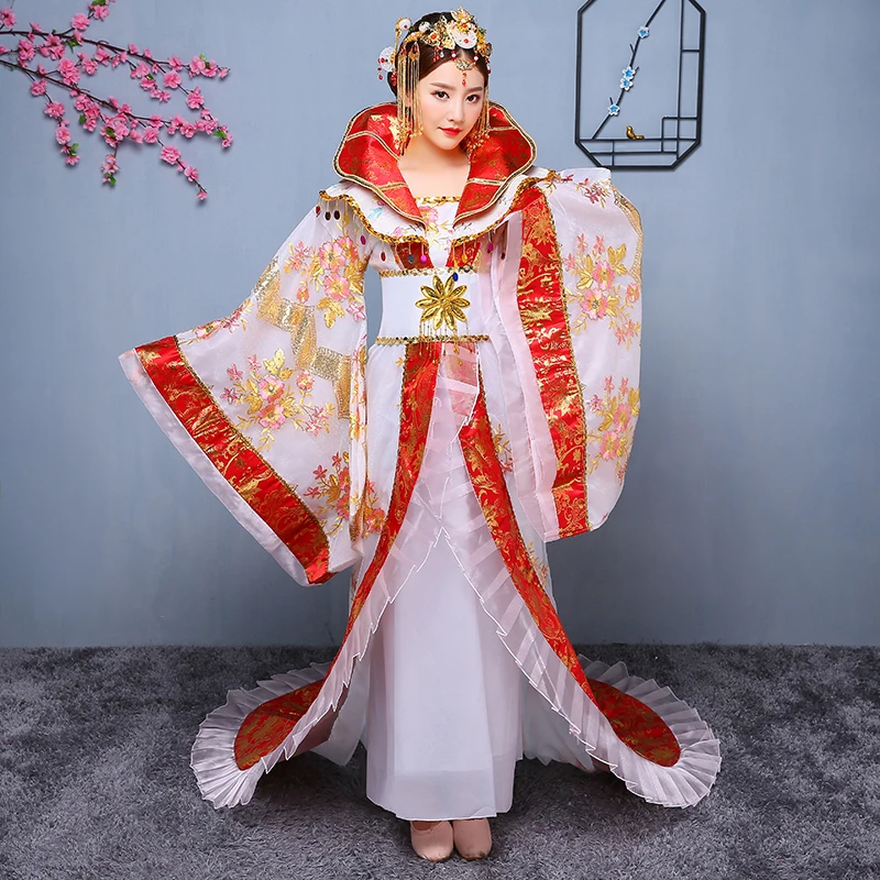 

Tang Ming Dynasty Hanfu high quality Chiffon Costume Royal Elegant Vintage Dress Oriental Girls Chinese Folk Dance Fairies Wear