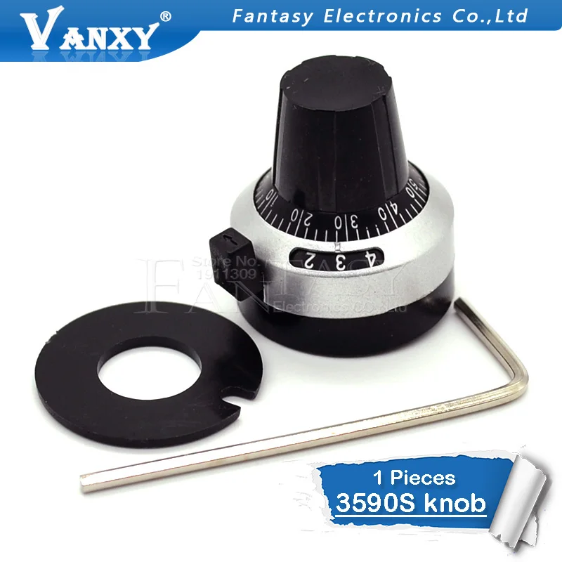 1PCS 3590S 6.35 mm precision scale knob potentiometer knob equipped with multi-turn potentiometer