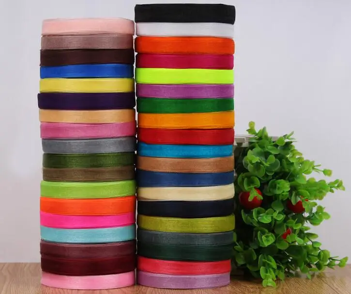 Organza Silk Ribbon 1.2cm 50yards Chiffon Roll Sewing Fabric Supplies Accessories Craft Gift Wrapping Wedding Decoration 45meter image 2