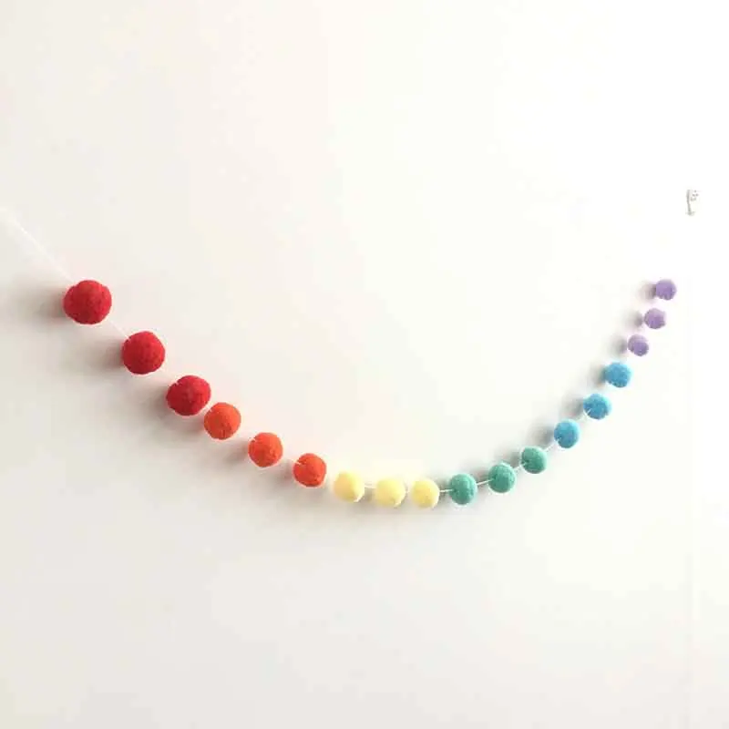 2M Felt Wool Balls Wall Hanging Props Ornament DIY Handmade Trinket Dream Catcher Wind Chimes For Kids Room Ice Cream Garland