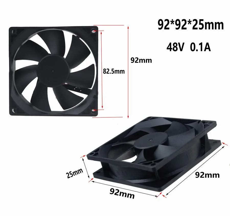 1 pcs Gdstime DC 48V 2Pin 90mm 92mm x 25mm Computer Cooling Fan 92x92x25mm Cooler