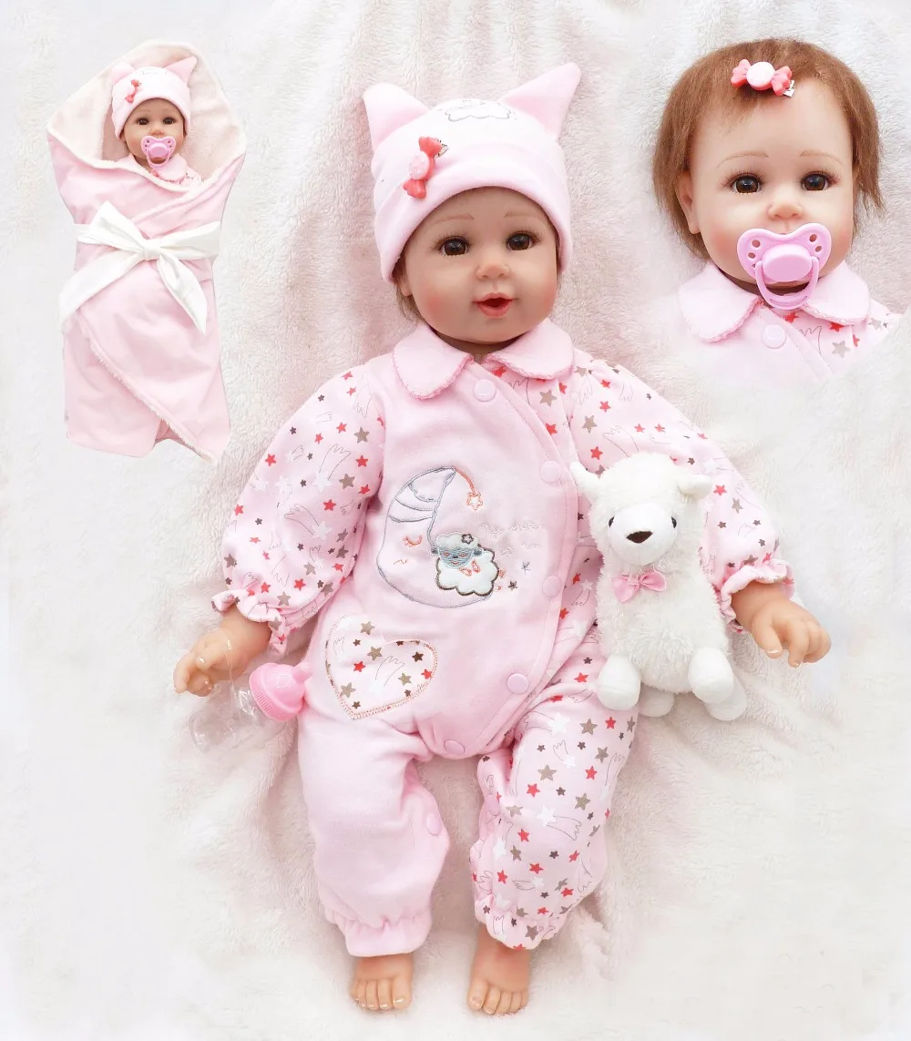 

20” Bebe reborn doll toys Newborn baby coated doll soft body silicone vinyl dolls toy for children's day gift