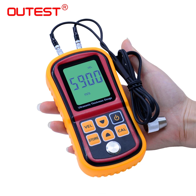 OUTEST Digital LCD display Ultrasonic Thickness Gauge Metal Testering Measuring Instruments 1.2 to 200MM Sound Velocity Meter