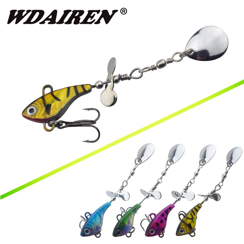 

WDAIREN Hot Sale Metal Spinner Spoon 11.5g VIB Hard Bait Fish Treble Hook Perch Fishing Lures Tackle Vibration Hard Bait WD-025