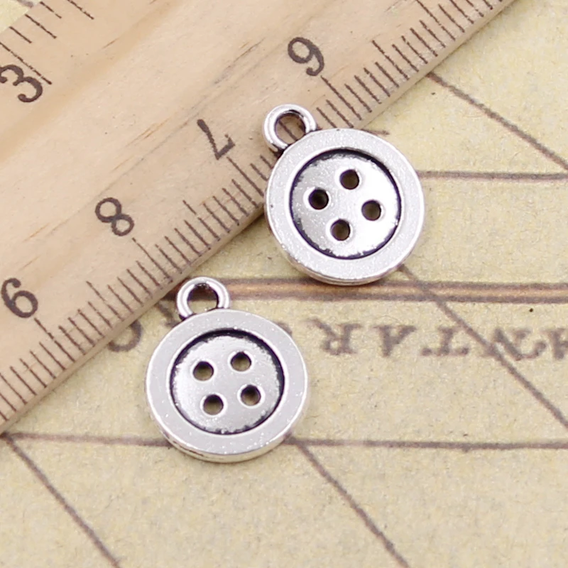 20 sztuk Charms dwustronna, proszę kliknąć na przycisk „ 16x13mm tybetański brąz srebrny kolor wisiorki antyczny tworzenia biżuterii DIY Handmade Craft