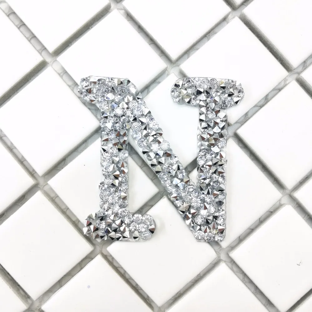 A-Z 1PC Rhinestone English Alphabet Letter Mixed Embroidered Iron On Patch For Clothing Badge Paste For Clothes Bag Pant shoes