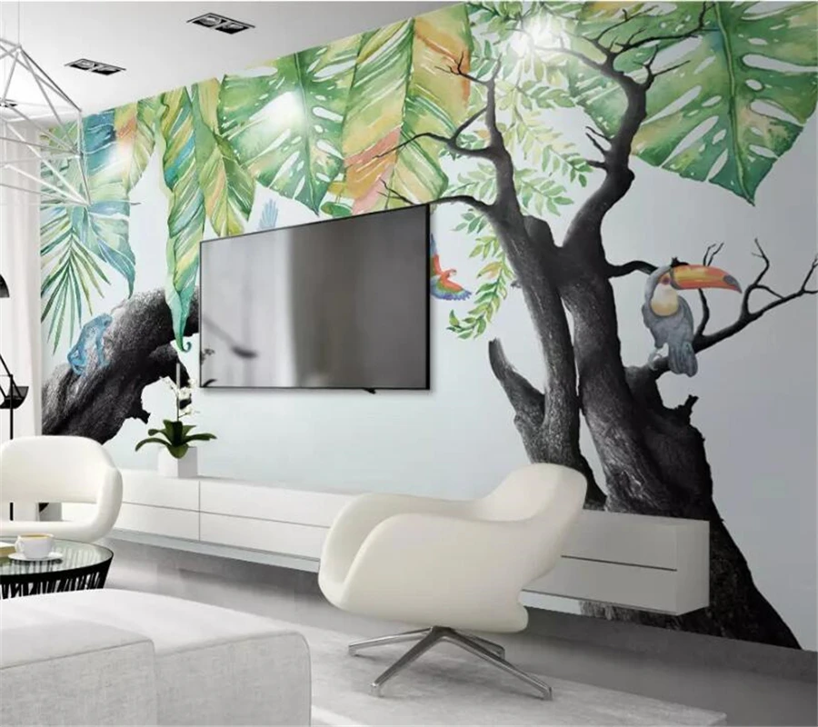 

wellyu Custom Photo Wallpaper 3d Murals Tropical Rainforest Plant Dry Tree Background Wall paper papel de parede 3d wallpaper