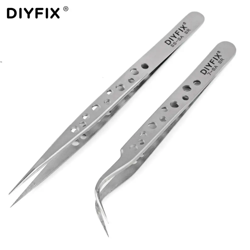 DIYFIX Антистатические пинцеты из нержавеющей стали для электроники — фото товара