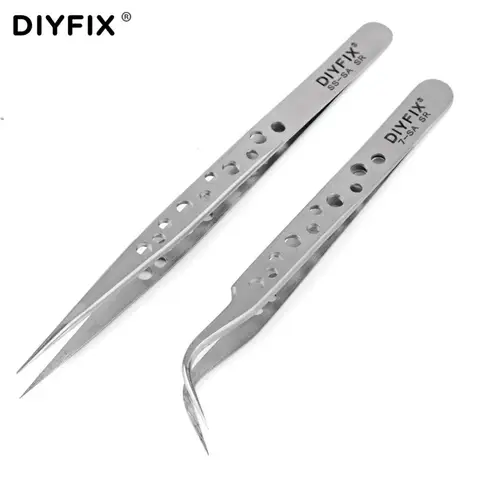 DIYFIX Антистатические промышленные пинцеты из нержавеющей стали