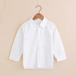 Camisetas blancas Lisas para bebés y niños, ropa clásica para niños, Camiseta de algodón para niñas, Jersey sólido, uniforme para estudiantes