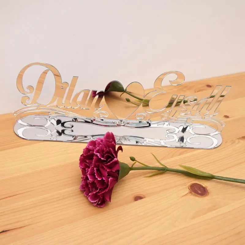 Personalized Custom Mirrored Name for Table Decor Acrylic Mirror Tableshow Wedding Decoration on Desktop Party Favors Guest Gift