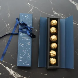 22.5*4*3.5CM Deep Blue Silver Zodiac 10 Set Chocolate Paper Box Valentine's Day Christmas Birthday Wedding Candy Gifts Packing