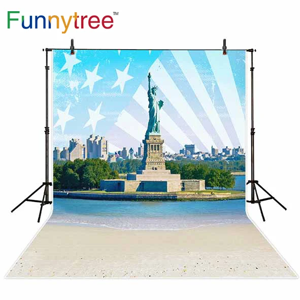 Funnytree のリバティアメリカ独立記念日ビーチ市海の写真の背景 photocall