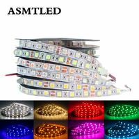 1m 2m 3m 4m 5m DC 12V Flexible LED Strip light 5050SMD ip20 Non-waterproof 60/120/180/240/300LEDs High Bright 10mm RGB LED Tape