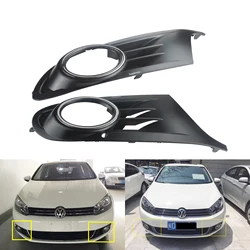 ANGRONG 2X Bumper Driving Fog Light L&R Cover Surround Grill For VW GOLF 6 MK6 2008-13