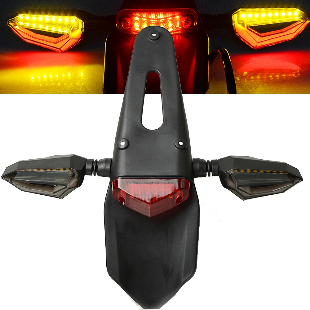 

Motorcycle Enduro Trials Dirt Bike For CRF YZ CR EXC WRF 250 400 426 450 LED Taillight Rear Fender Brake Tail Turn Signals Light