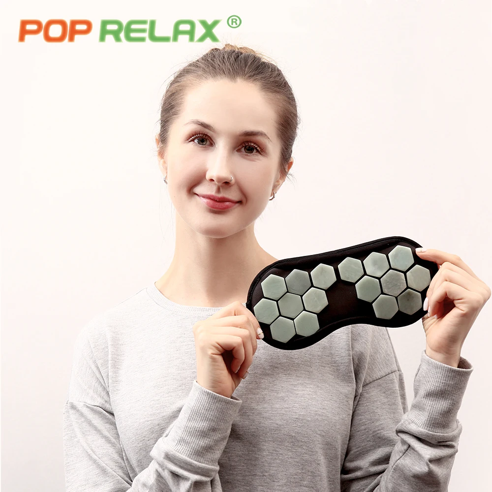 

Маска на глаза POP RELAX из натурального нефрита для сна в самолете, для физиотерапии, путешествий, портативная, медицинская маска для лица
