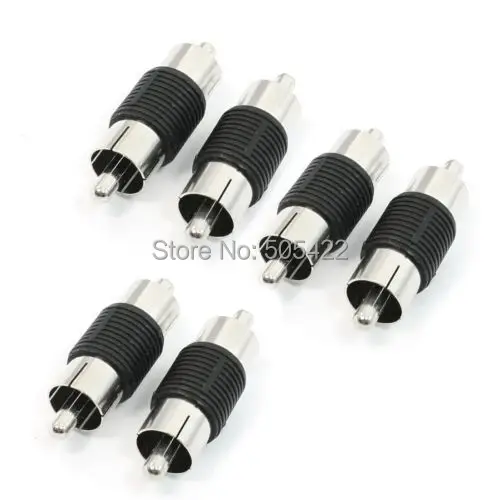 100pcs/lot RCA Male to Male Phono Coupler Audio Connector Gender Changer Adapter Wholesale