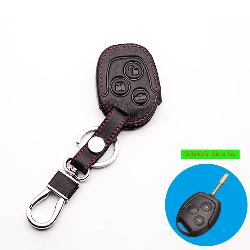 Leather Car Key Cover For Ford Mondeo Carnival Focus C-Max KA GALAXY3 Button Keyboard Cover Remote Control Box case starline a91