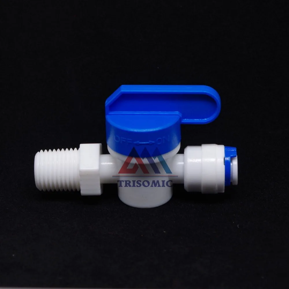 1/4" Inline Quick Fitting,1/4" male thread Ball Valve Quick Fitting Connection Aquarium RO Water Filter Reverse Osmosis System