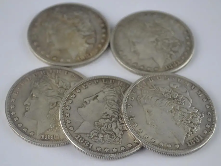 

5pcs Steel Morgan Dollar Coin (Dia 3.8cm) Magic Tricks Magician Close Up Gimmick Props For Appearing Vanishing Illusion Magie