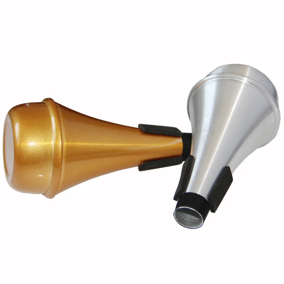 Aluminum Alloy Trumpet Mute Trompete Trumpet Straight Sourdine Silver  Gold Color