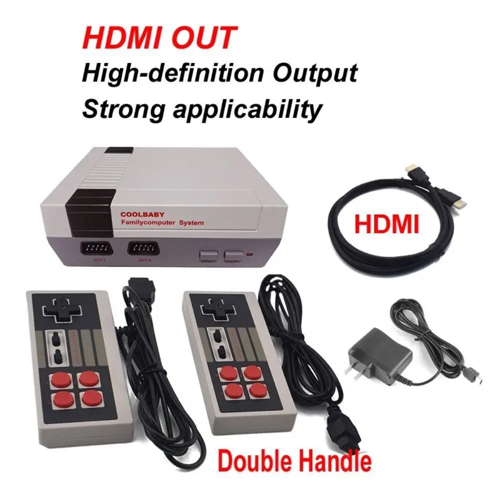 وحدة تحكم ألعاب الفيديو الرجعية مع وحدتين تحكم ، AV ، HDMI ، NES Mini ، الإصدار الكلاسيكي ، المدمج في ، ألعاب نينتند