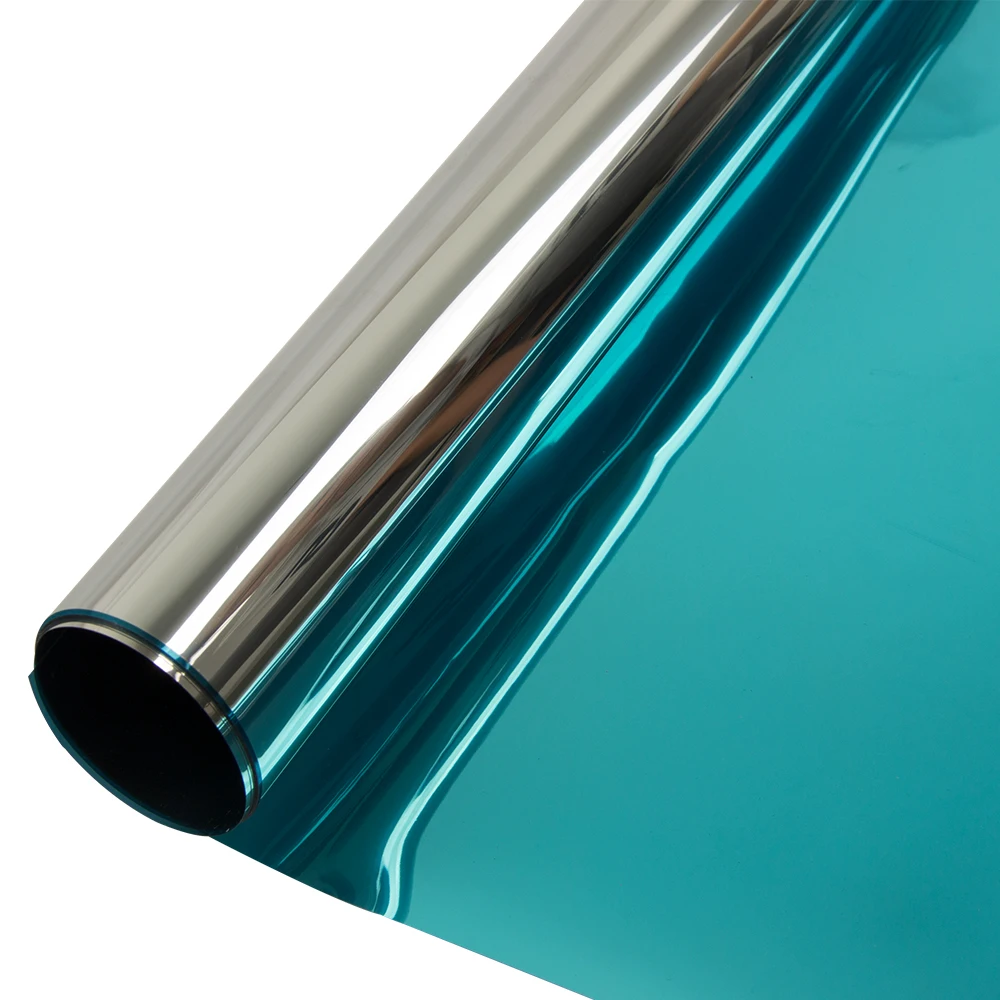 SUNICE Window Solar Tint 1.52x20m Blue&Silver Mirror Reflective Glass Sticker Anti UV Self Adhesive Film Heat Control Privacy