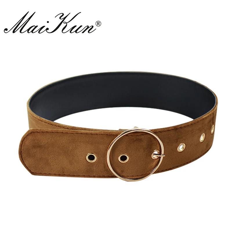 Ceintures en velours pour femmes, marque de luxe, élégantes, Ultra larges, en peluche, accessoires pour robe, haute qualité, Style coréen, faciles à