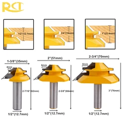 RCT 45 Degree Lock Miter Router Bit 1/2'' Shank Tenon Cutter Milling Cutters For MDF Plywood Wood Cutter Woodworking Tools