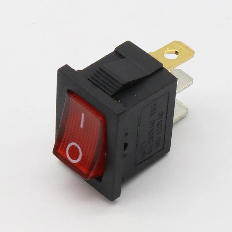 1pcs Mini 3 Pin Dashboard On Off Posição Rocker Switch Iluminado Spst com Luz