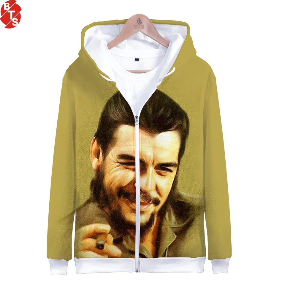 Che Guevara 3D Printed Zipper Hoodies Women/Men Long Sleeve 2018 New Fashion Hooded Sweatshirts Casual Streetwear Hoodies