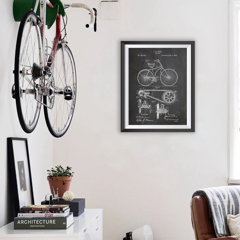 Triathlon Art Patent Group Posters and Prints , Triathlon Cycling Gifts Drawing Canvas Painting Pictures for Home Wall Art Decor