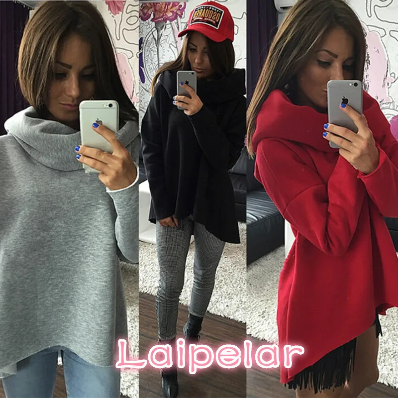 

Laipelar Women Christmas Clothes Winter Autumn Hoodies Scarf Collar Long Sleeve Fashion Casual Sweatshirts Rough Pullovers S-XL