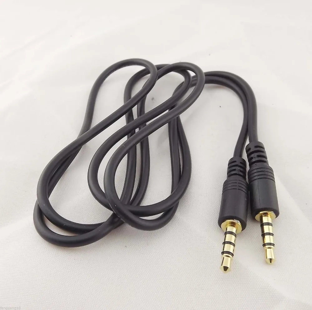 

10pcs Gold 3.5mm 1/8" Male to Male 4 Pole 3 Ring TRRS AV Audio Extension Cable 3ft